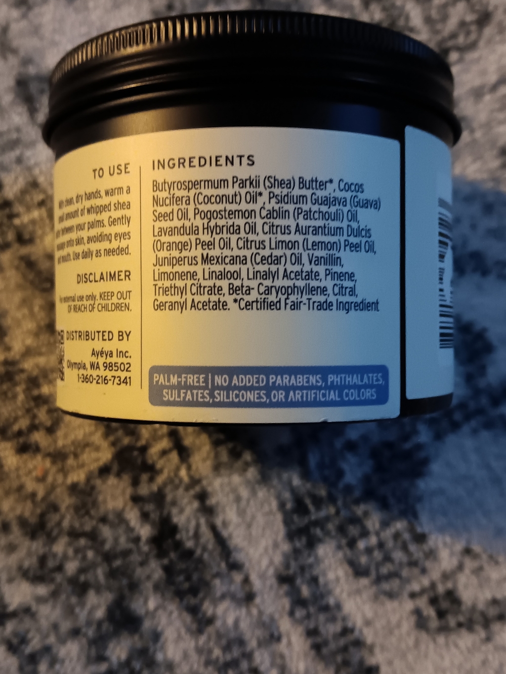 Ayeya Whipped Shea Body Butter - Balance 5oz . - Picture 3 of 4
